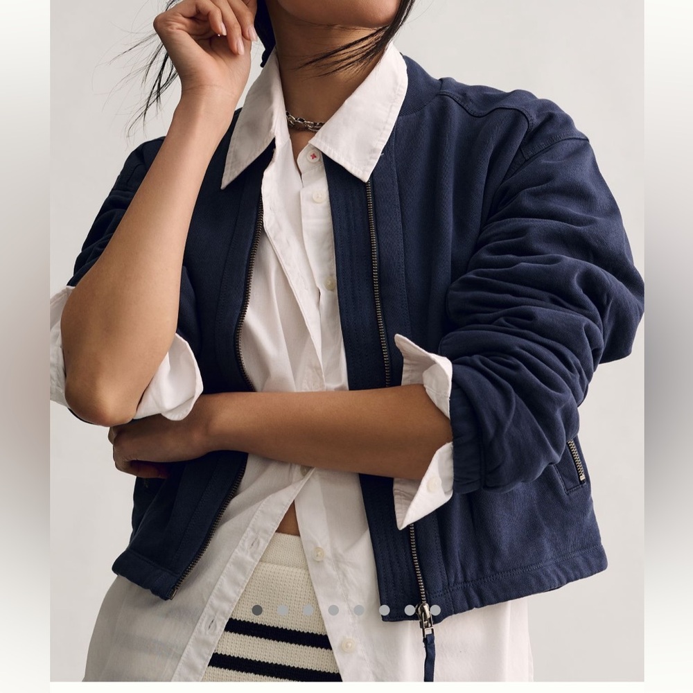 NWT Pilcro Navy bomber jacket